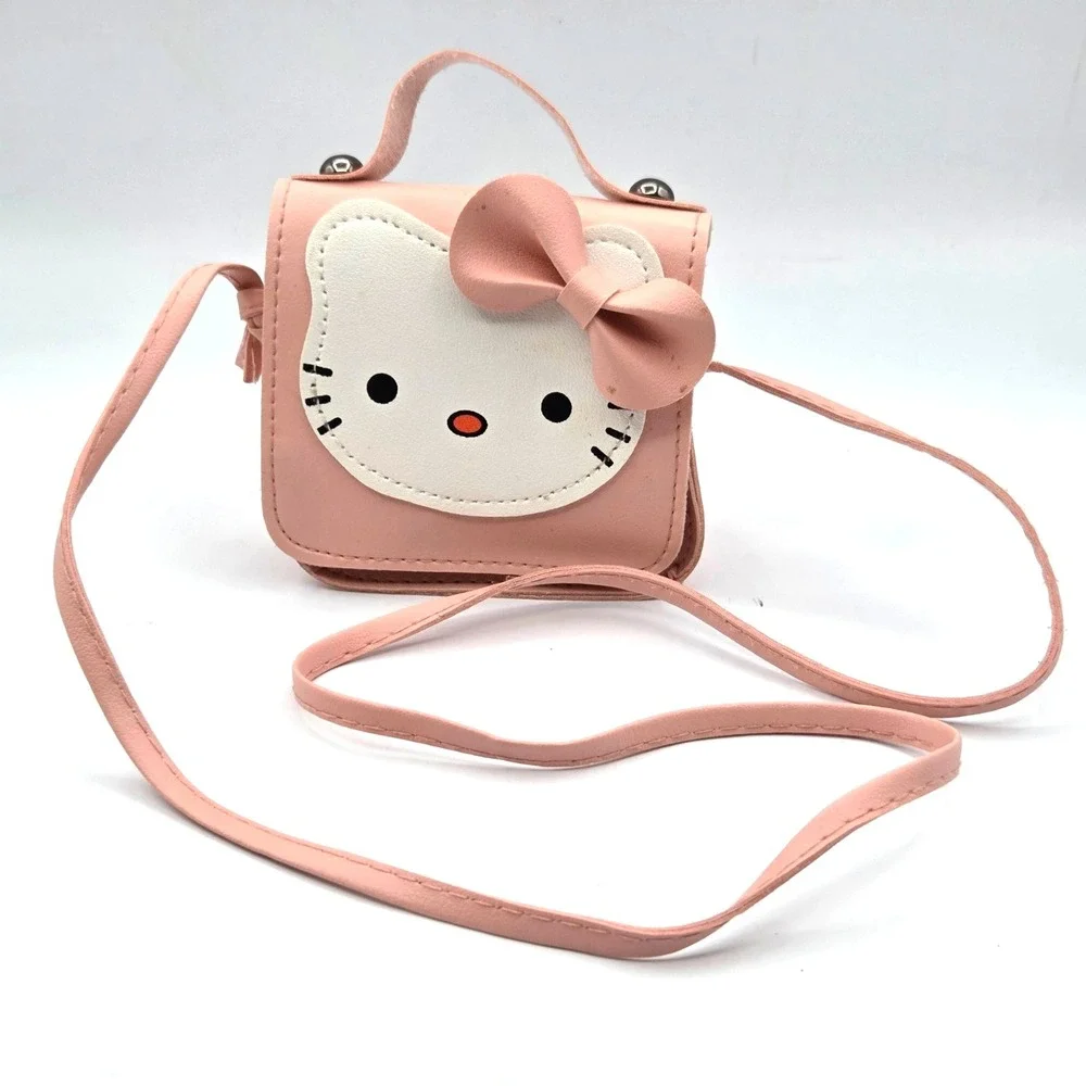 Hello Kitty Mini Crossbody Purse‎ for Little Girls Dusty Rose With Bow